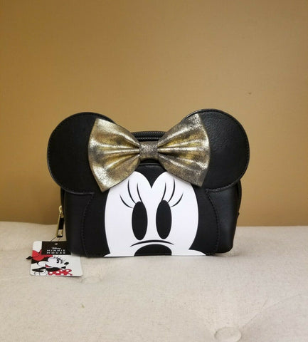 Minnie Mouse Gold Bow Cosmetic Bag