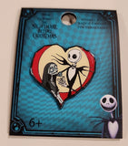 Nightmare Before Christmas Jack & Sally Heart Pin