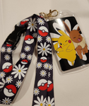 Pokemon Pikachu Eevee Floral Lanyard