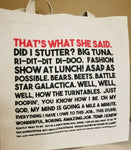 THE OFFICE Canvas Tote Bag Character Quotes