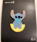 Stitch Sitting on a Lemon Slice Enamel Pin