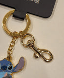 Stitch with Gray Cat Enamel Keychain