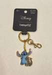 Stitch with Gray Cat Enamel Keychain