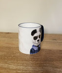 Panda Mug Hipster Panda Stoneware Coffee Cup Blue